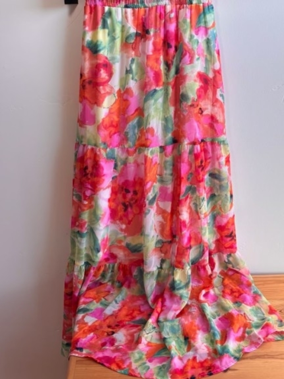 Cynthia Rowley Floral Maxi Dress in Pink, Green, Orange - Picture 3 of 9